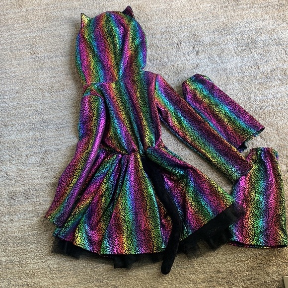 ๐ Halloween Costume Girls Rainbow Leopard Size M Size 8-10 ๐ - Picture 3 of 4